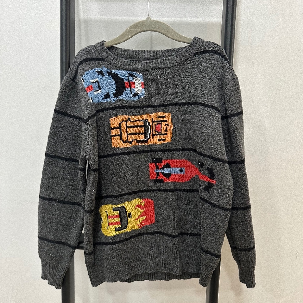 🚗 Andy & Evan Boys Sweater – Grey Car Knit